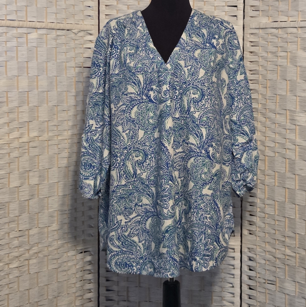 Blue/green Womens Top Size PXL Jones New York